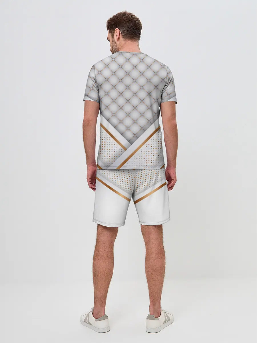 Мужской костюм с шортами / Luxury white & Gold
