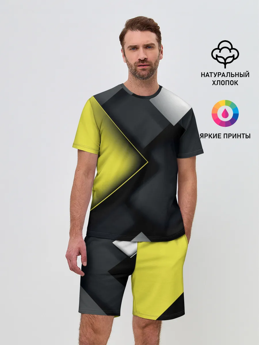 Мужской костюм с шортами / Желто черный ромб