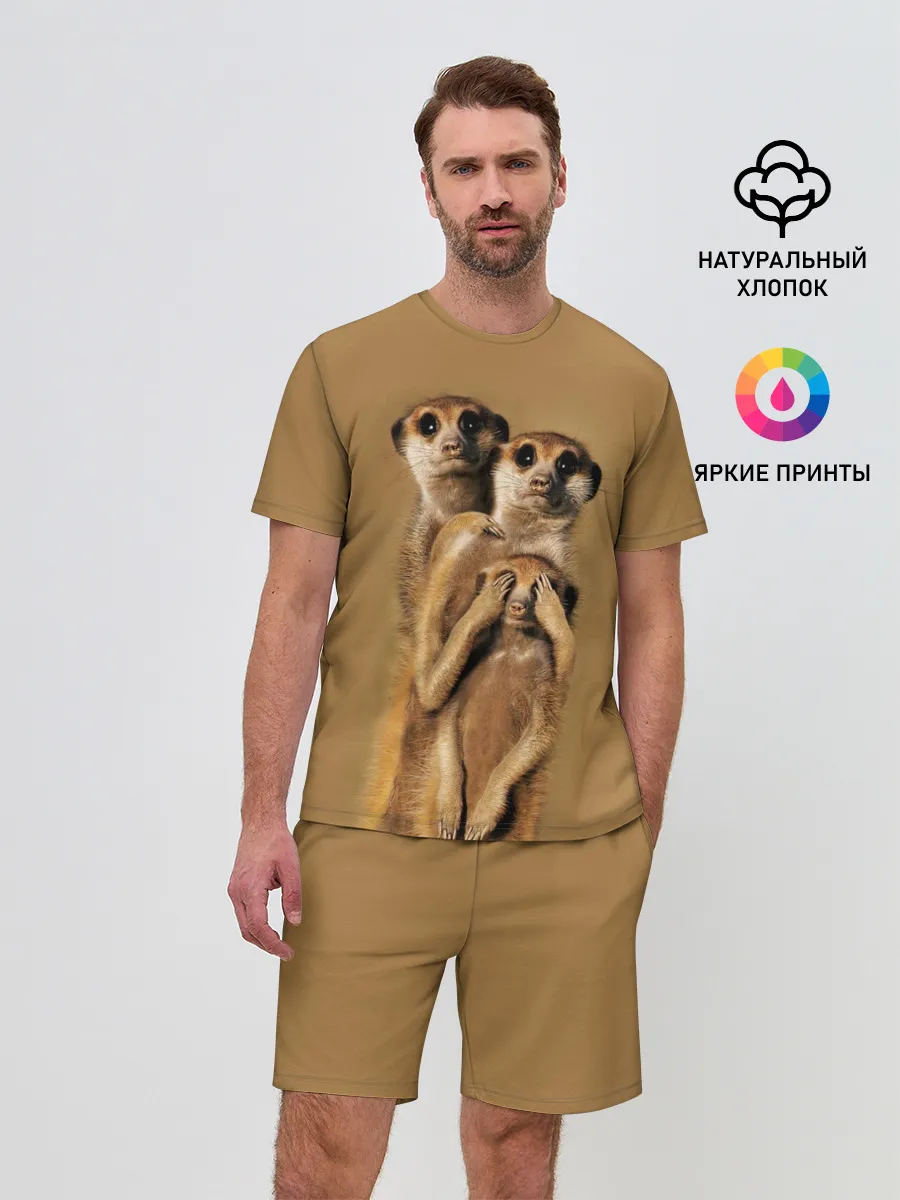 Мужской костюм с шортами / Сурикаты