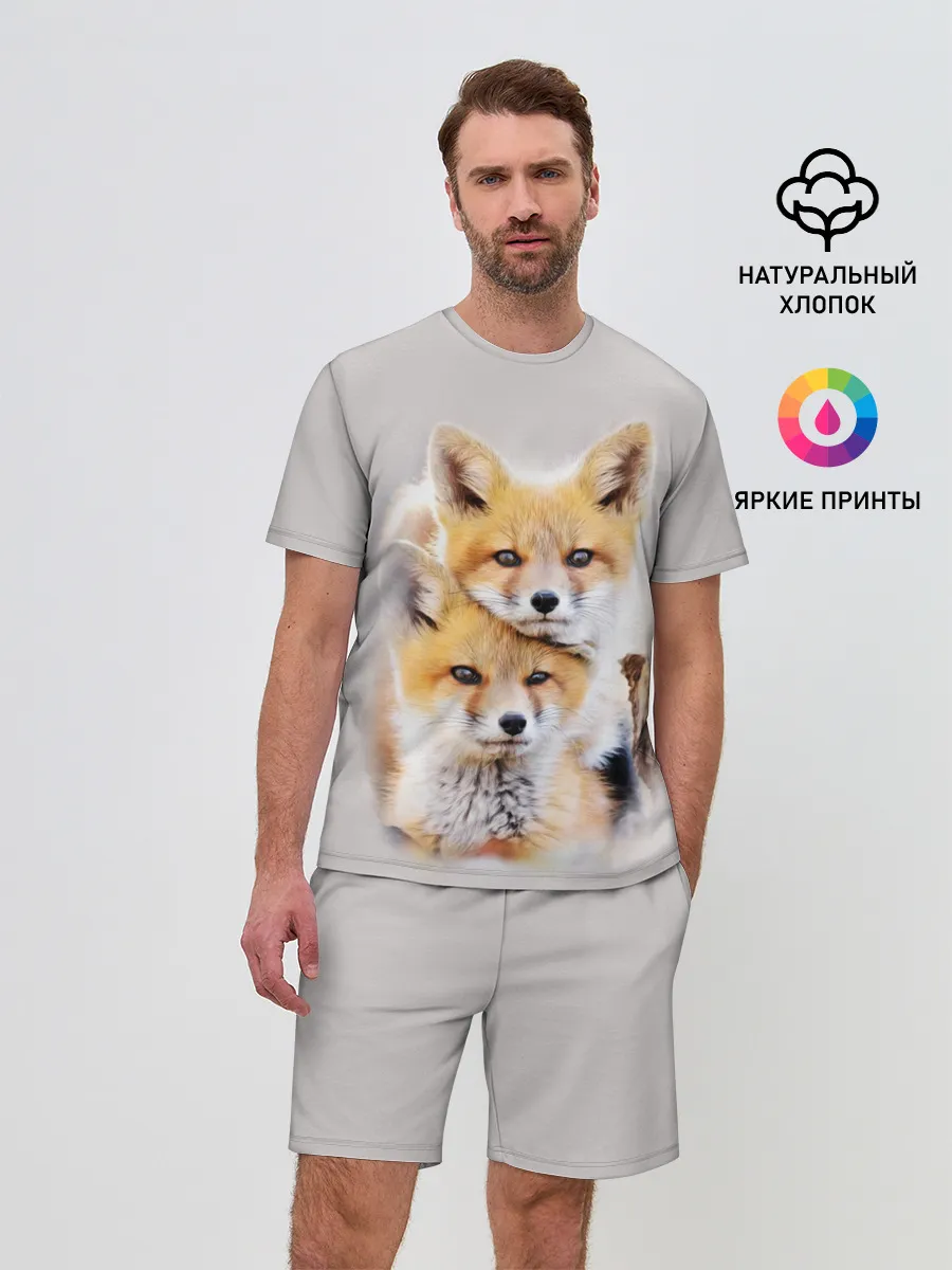 Мужской костюм с шортами / Лисята