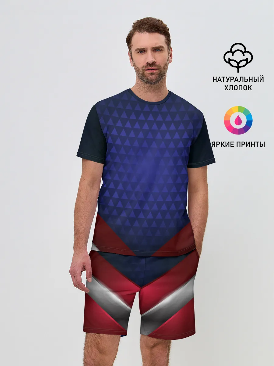 Мужской костюм с шортами / Blue abstract