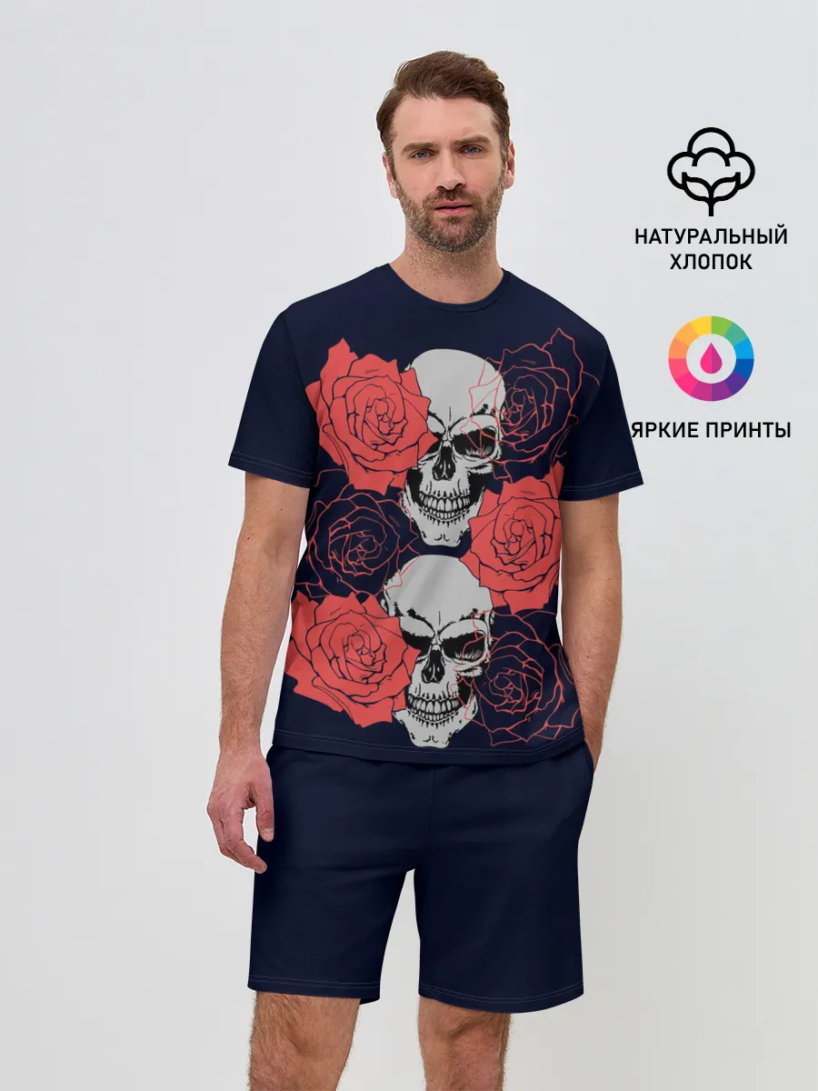 Мужской костюм с шортами / Rose Skull