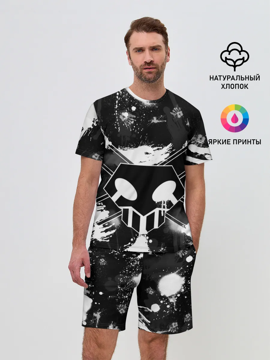 Мужской костюм с шортами / БЛИЧ ШИНИГАМИ ЛОГО НА СПИНЕ