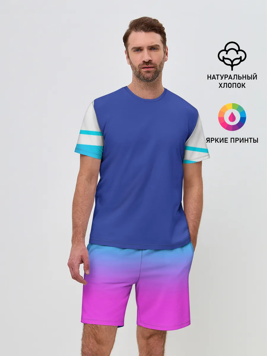 Мужской костюм с шортами / NEON GRADIENT FITNESS UNIFORM