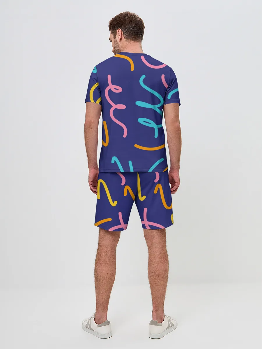 Мужской костюм с шортами / Одноцветная ячейка