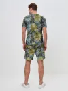 Мужской костюм с шортами / Черно оливковый цветочный