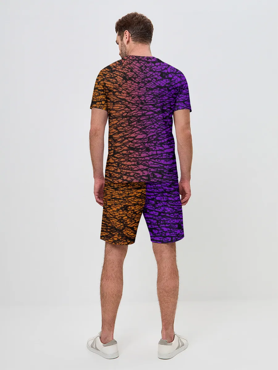 Мужской костюм с шортами / Градиентный разлом 3D | 3Д