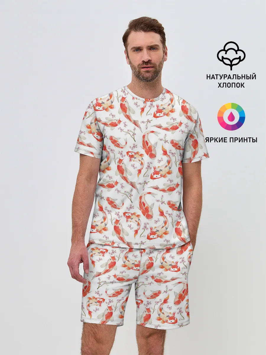 Мужской костюм с шортами / Радужные карпы