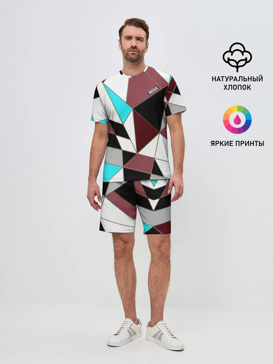 Мужской костюм с шортами / Геометрический узор