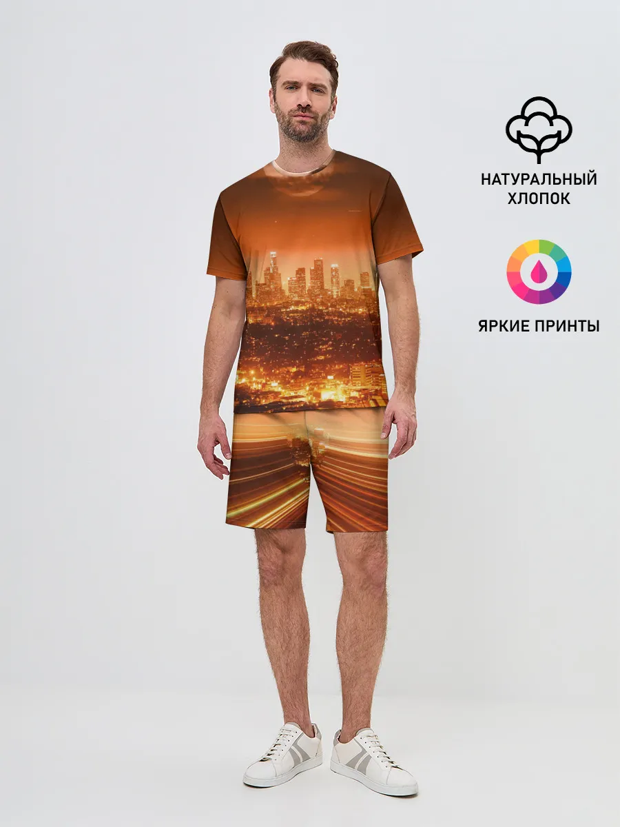 Мужской костюм с шортами / Закат в Нью Йорке