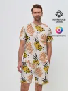 Мужской костюм с шортами / Абстрактные ветви - узор