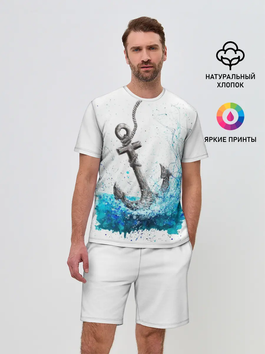 Мужской костюм с шортами / Якорь На Холсте