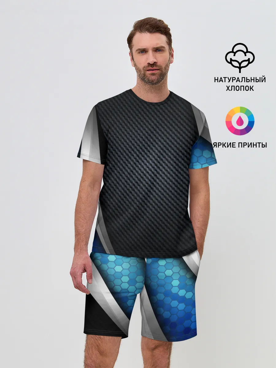 Мужской костюм с шортами / Хромированная 3D броня