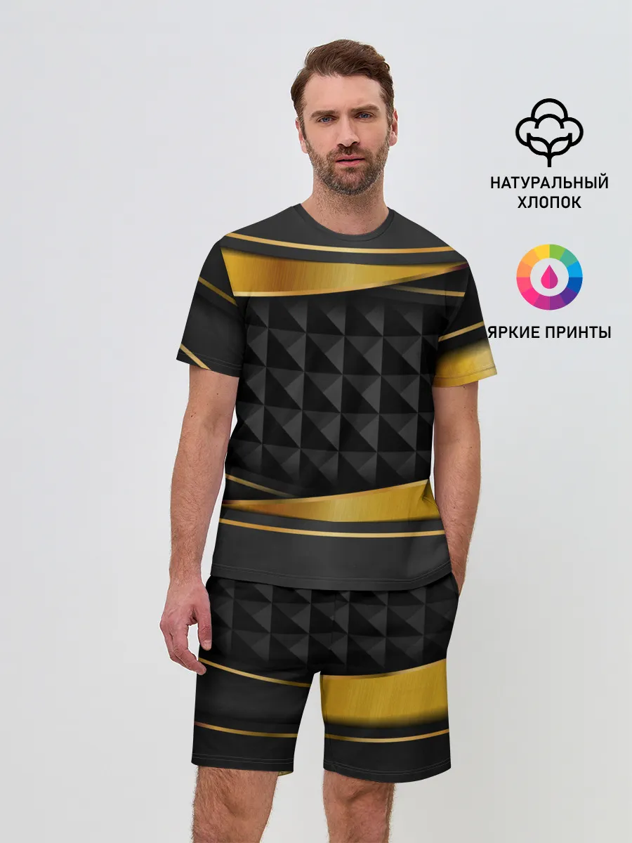 Мужской костюм с шортами / 3D luxury black gold Плиты 3Д