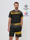 Мужской костюм с шортами / 3D luxury black gold Плиты 3Д