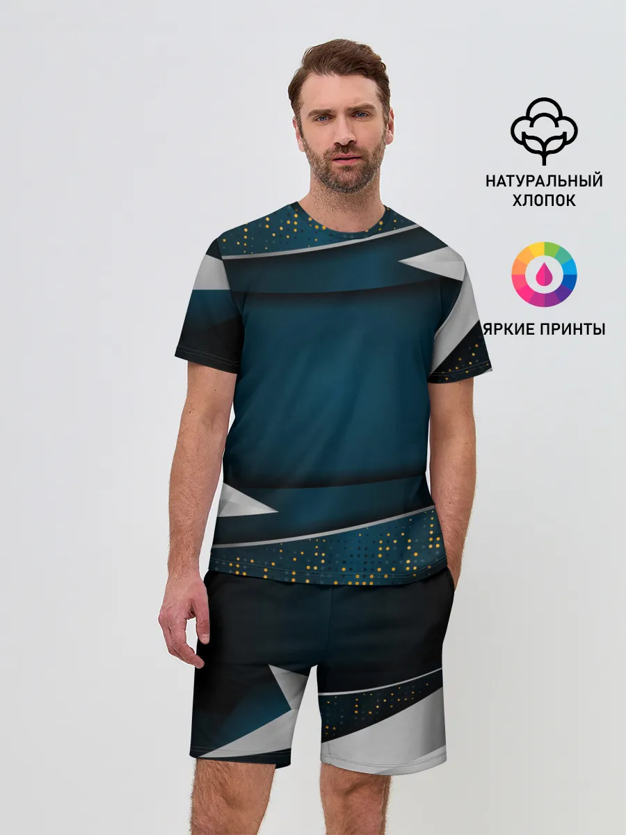 Мужской костюм с шортами / 3D luxury sport style Золото