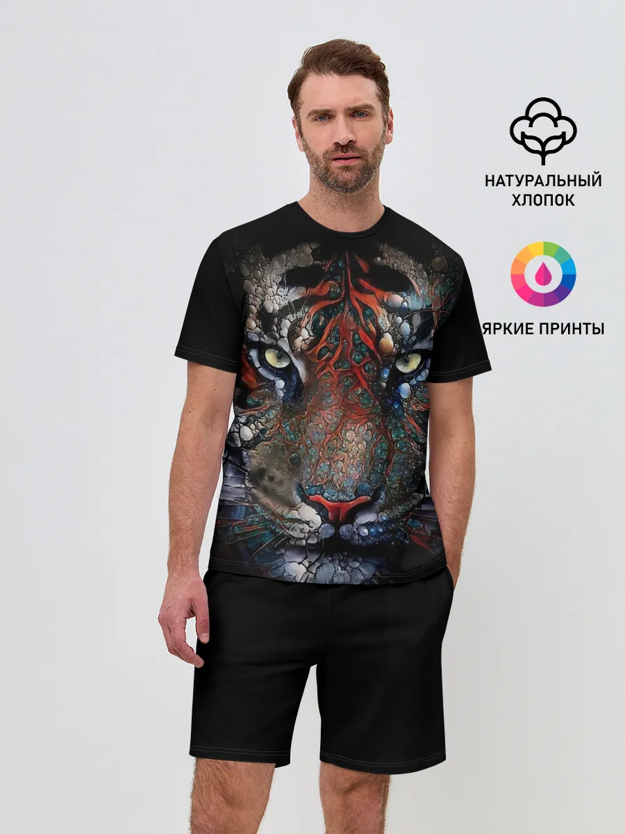 Мужской костюм с шортами / Цветной тигр