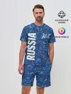 Мужской костюм с шортами / ФОРМА СБОРНОЙ РОССИИ | ГЖЕЛЬ