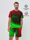 Мужской костюм с шортами / КРАСНАЯ И ЗЕЛЕНАЯ КРАСКА
