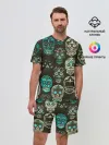 Мужской костюм с шортами / Черепа с узорами