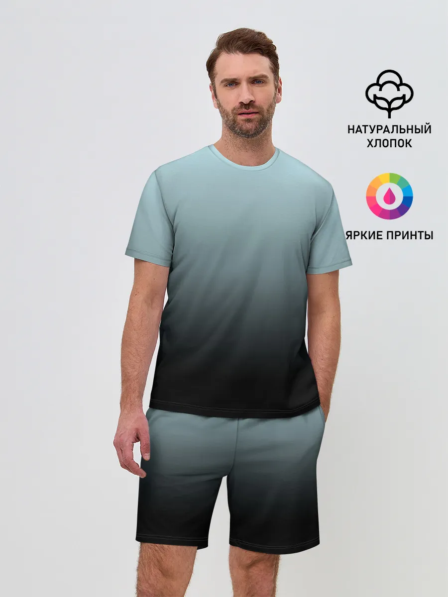 Мужской костюм с шортами / Black and Blue gradient