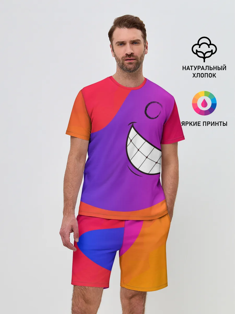 Мужской костюм с шортами / Градиент призрак