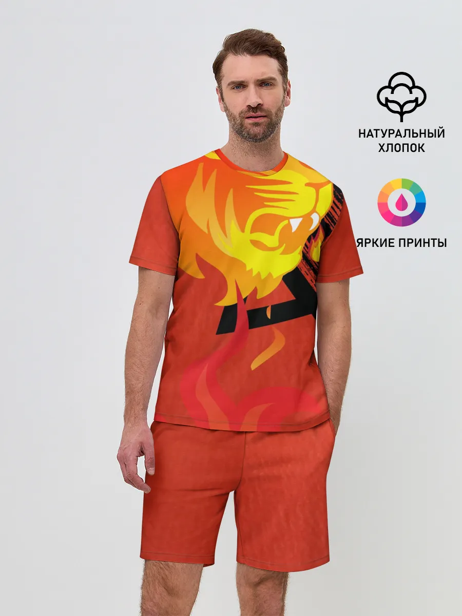 Мужской костюм с шортами / Огненный лев
