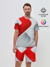 Мужской костюм с шортами / 3D SPORT STYLE RED / WHITE