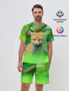 Мужской костюм с шортами / Лисенок в зеленом лесу