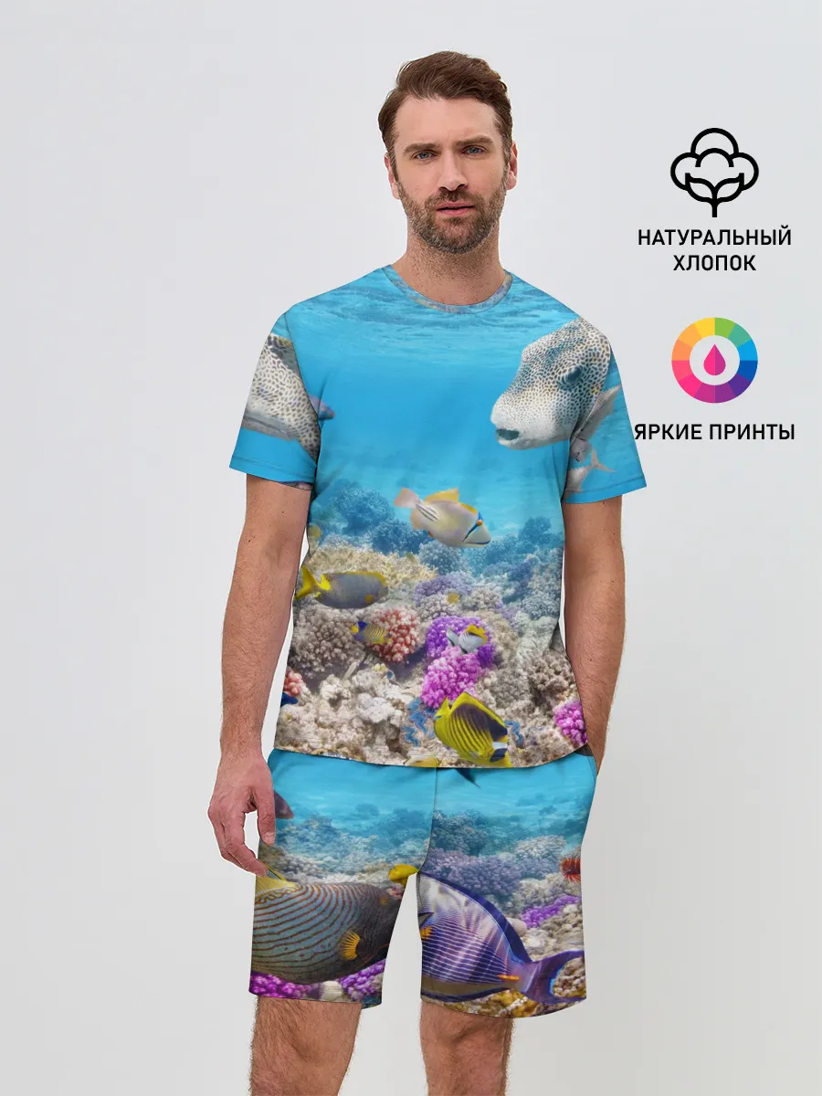 Мужской костюм с шортами / Морской мир