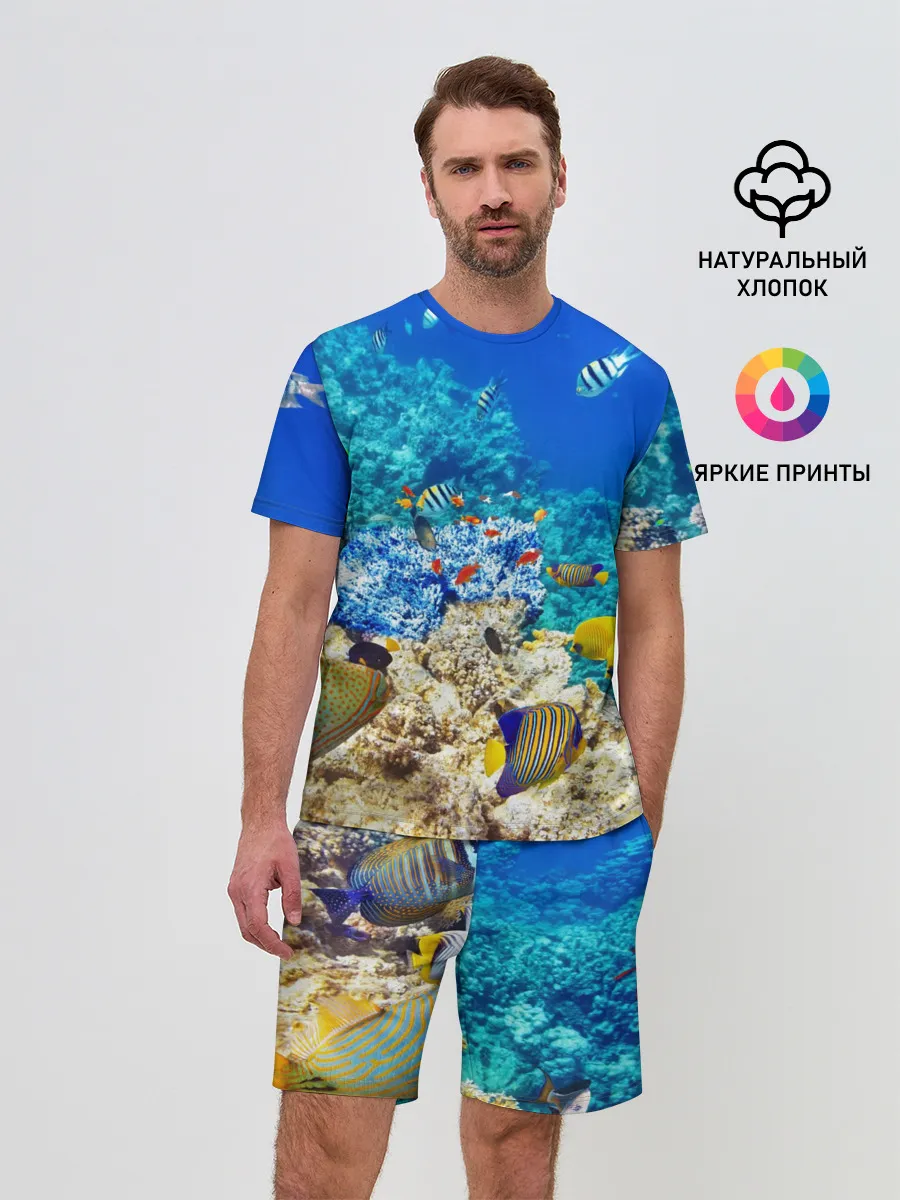 Мужской костюм с шортами / Морской мир