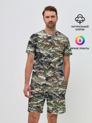 Мужской костюм с шортами / Камуфляж для рыбака