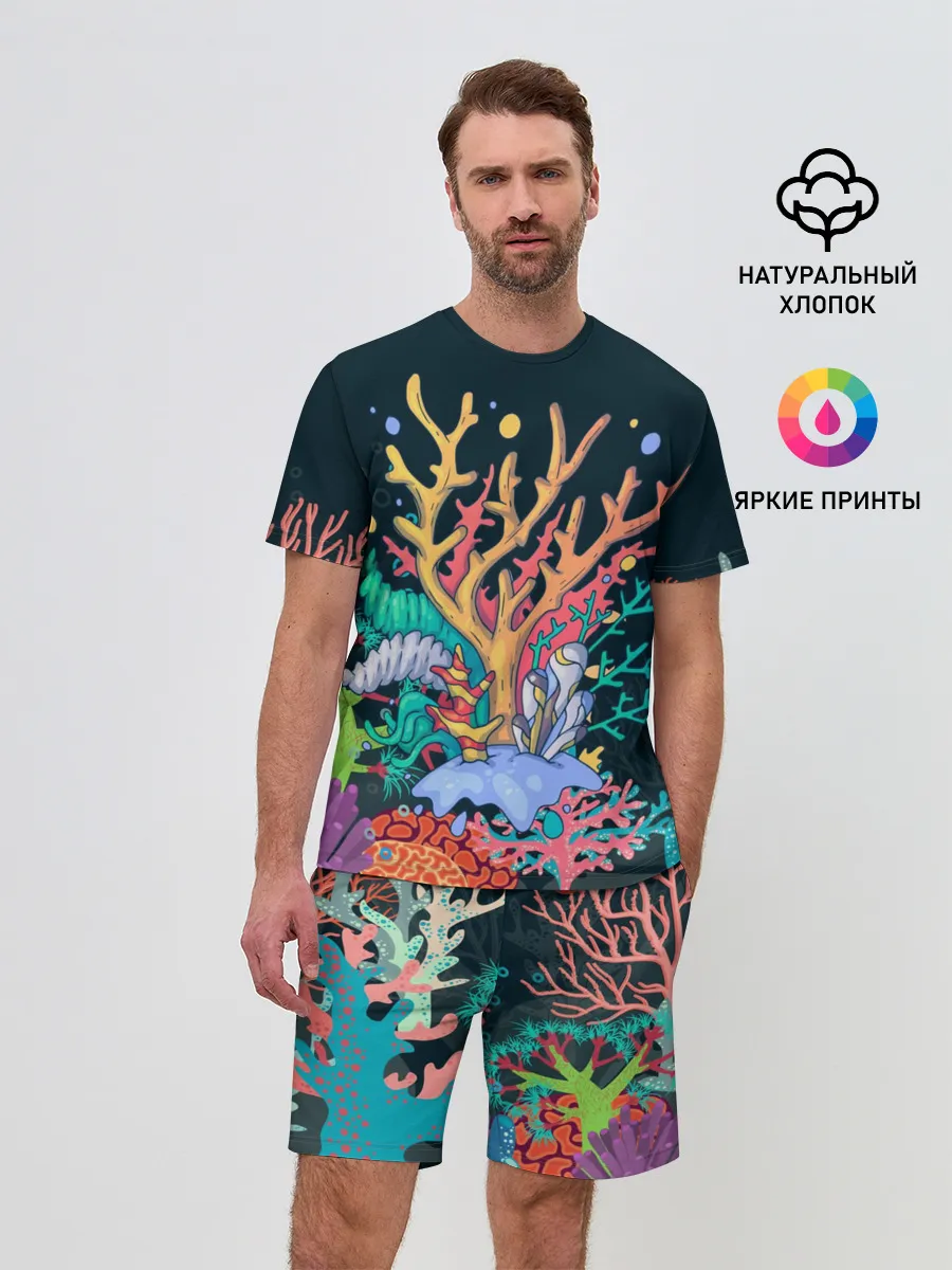 Мужской костюм с шортами / Морской пейзаж