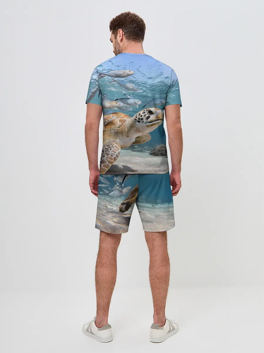 Мужской костюм с шортами / Морская черепаха