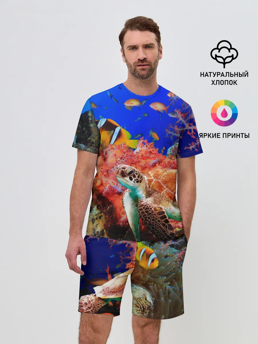 Мужской костюм с шортами / Морская черепаха