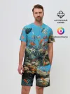 Мужской костюм с шортами / Коралловые рыбки