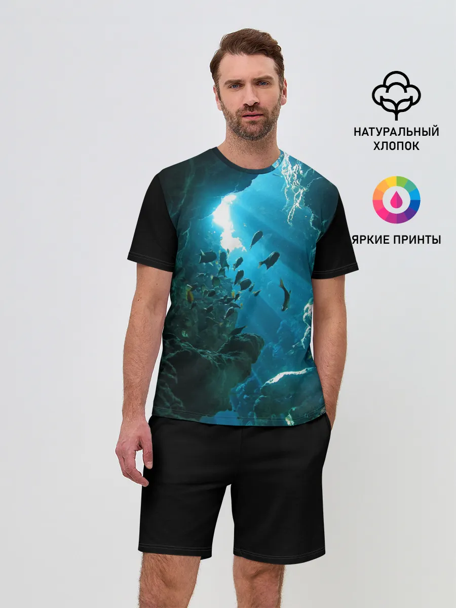 Мужской костюм с шортами / Коралловые рыбки