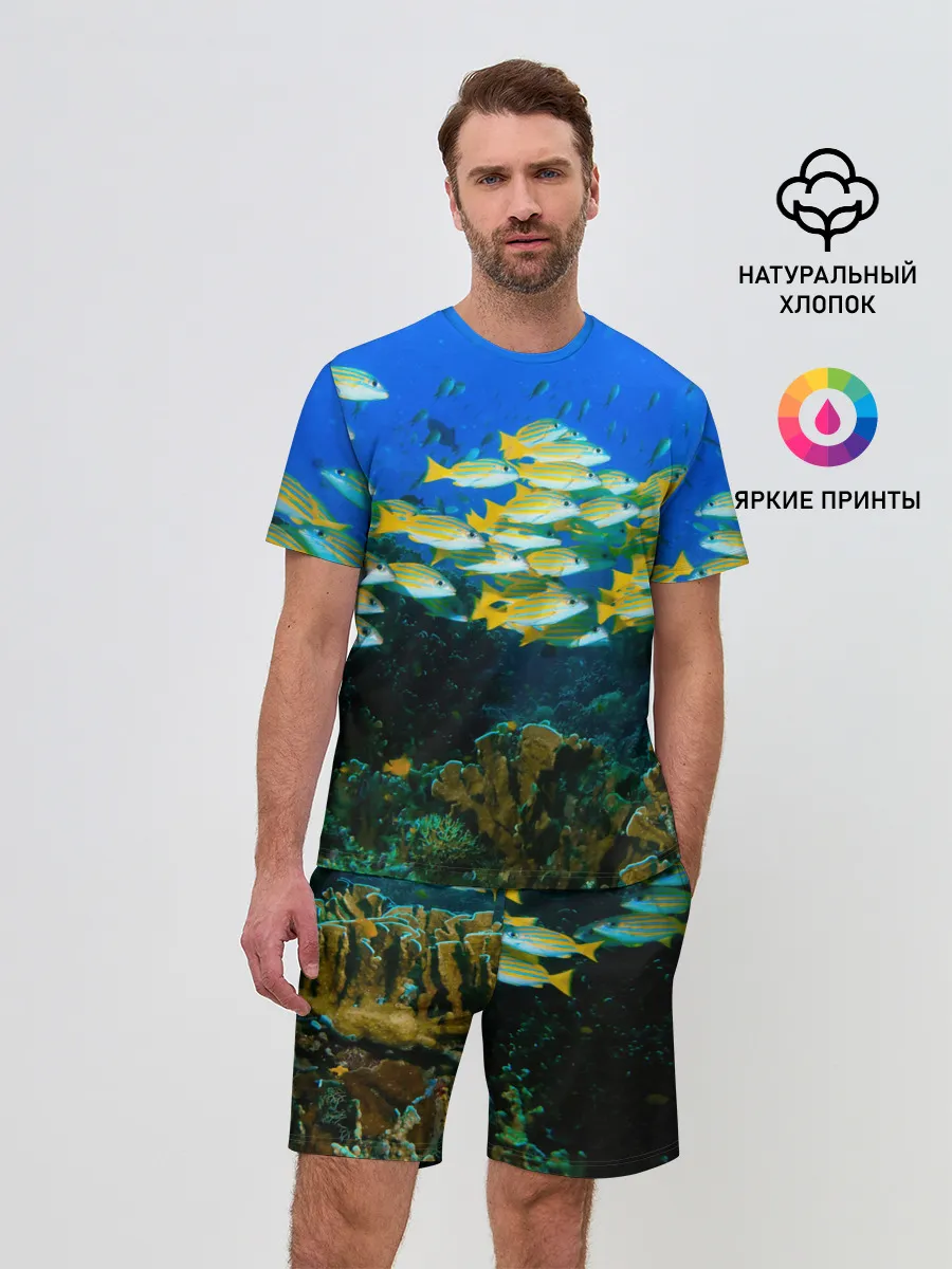 Мужской костюм с шортами / Коралловые рыбки