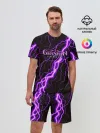 Мужской костюм с шортами / GENSHIN IMPACT МОЛНИЯ НЕОН