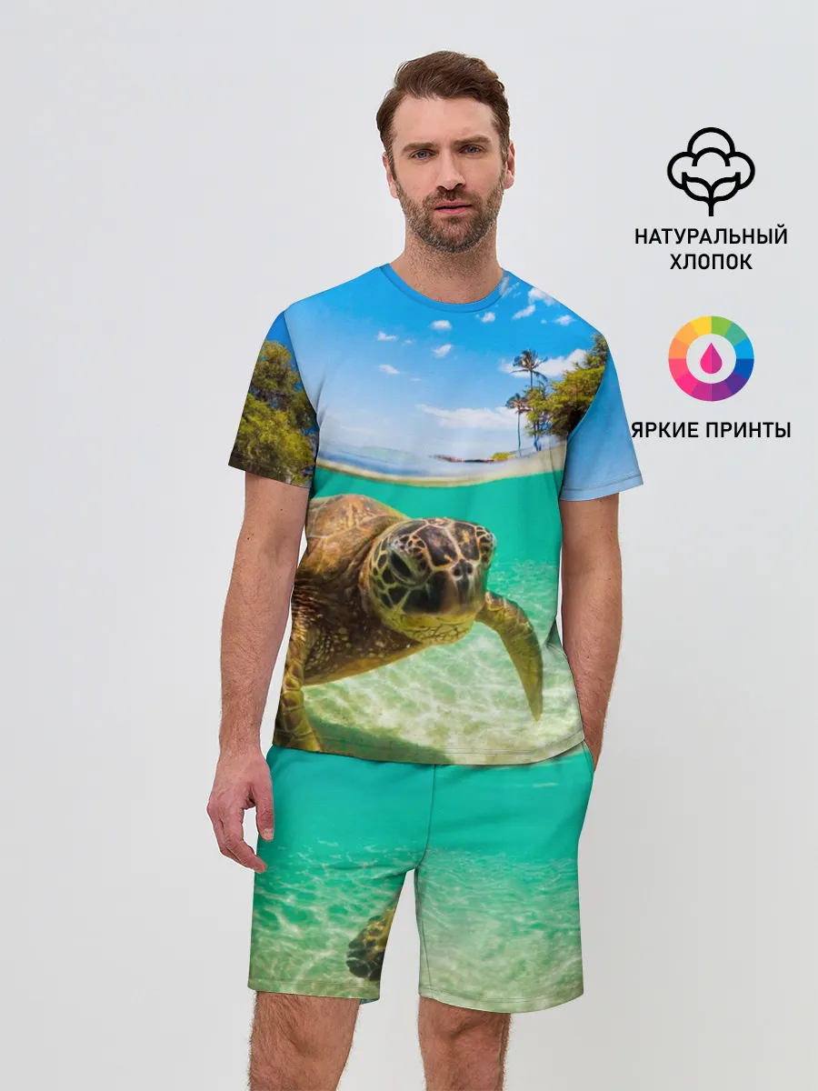 Мужской костюм с шортами / Морская черепашка