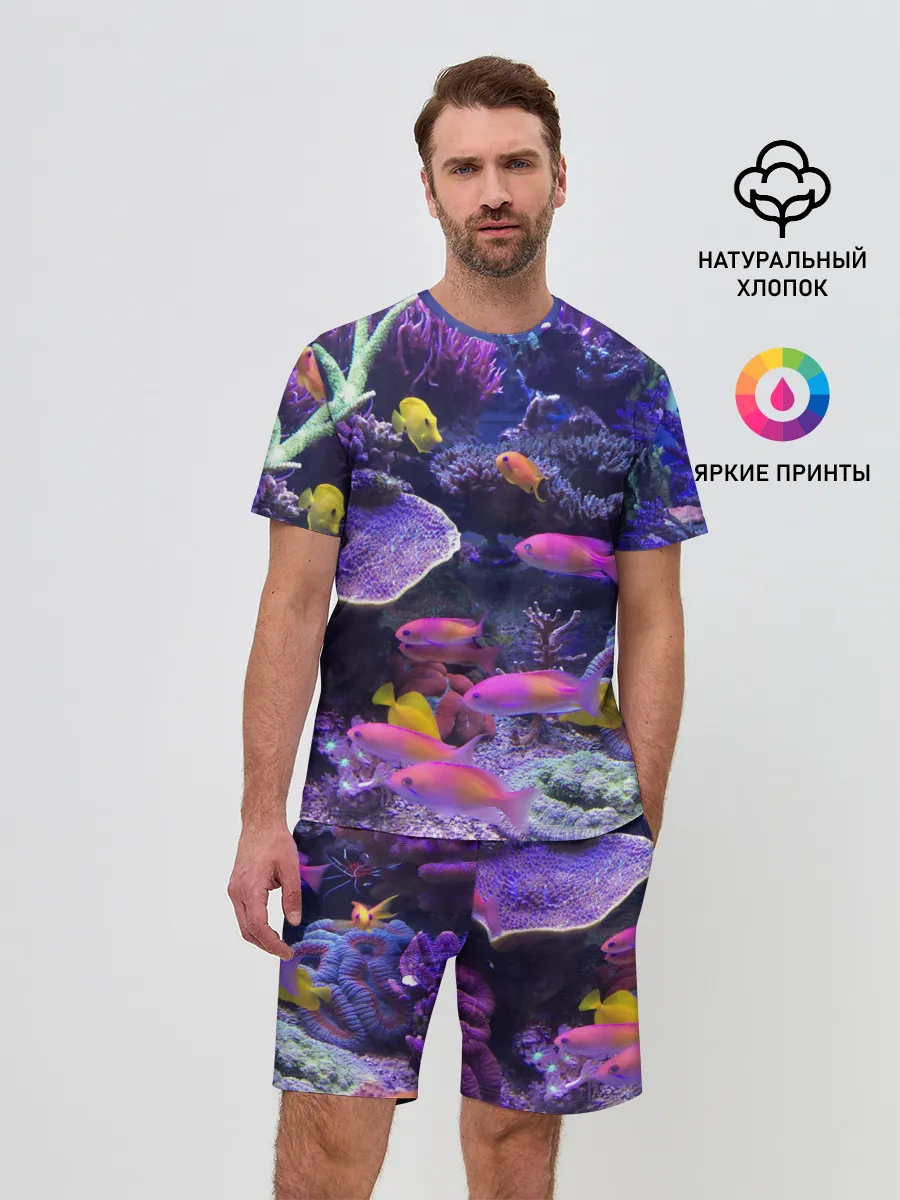 Мужской костюм с шортами / Коралловые рыбки