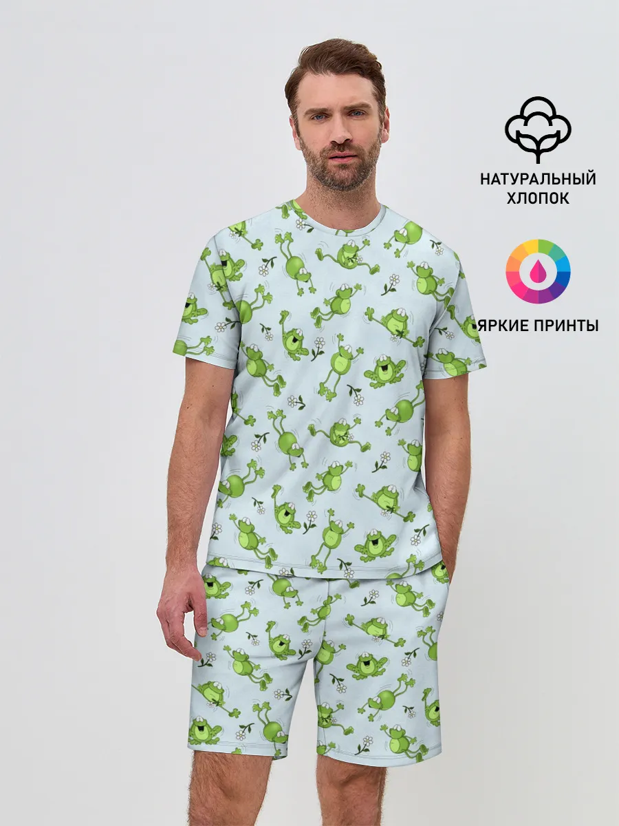 Мужской костюм с шортами / Веселые лягушки