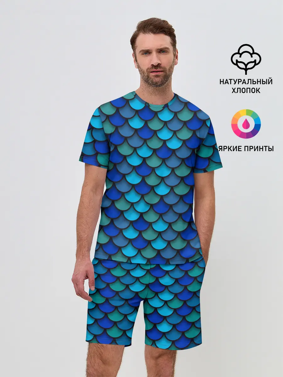 Мужской костюм с шортами / Чешуя рыбы