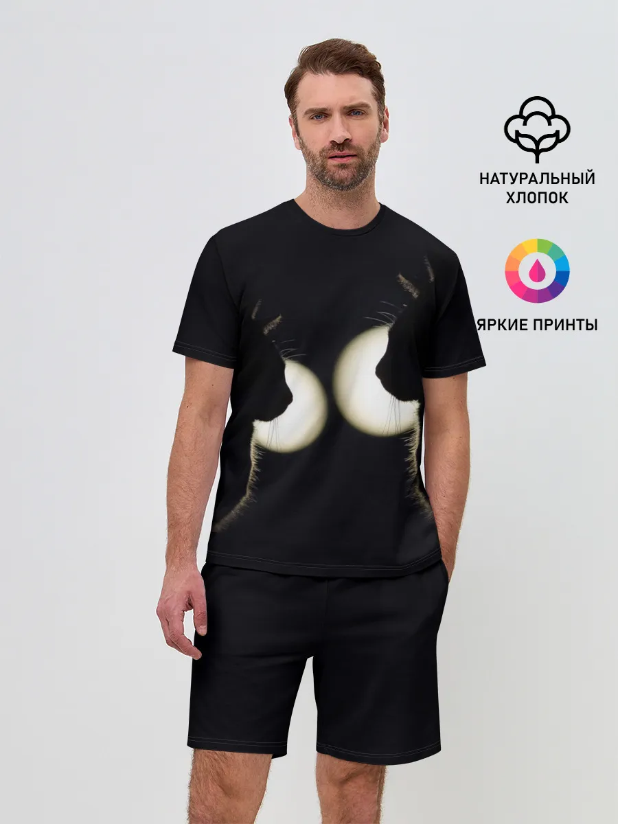 Мужской костюм с шортами / Пара | Силуэты черных кошек