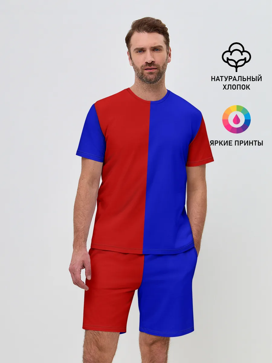Мужской костюм с шортами / Красно-синий