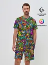 Мужской костюм с шортами / Веселые узоры