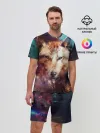 Мужской костюм с шортами / Красивый волк