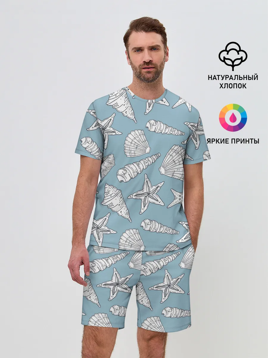 Мужской костюм с шортами / Морские обитатели