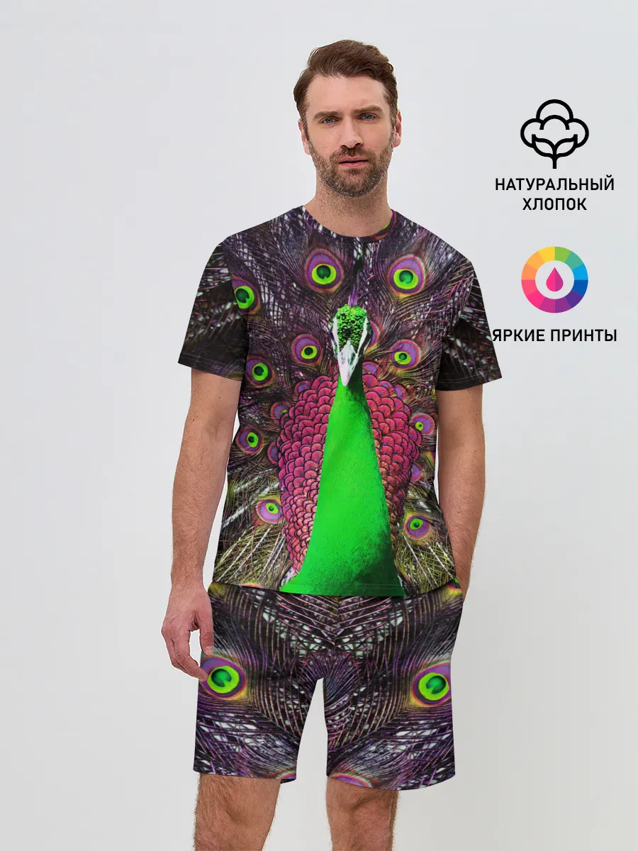 Мужской костюм с шортами / Оперение Павлина