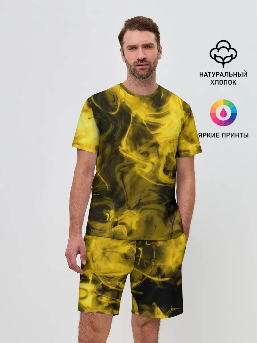 Мужской костюм с шортами / Желтый Неоновый Дым